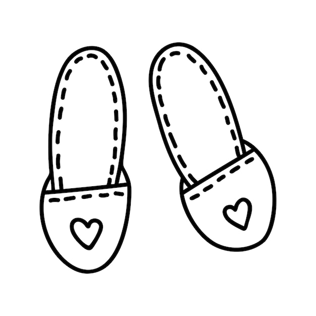 Vector hand drawn winter warm slippers doodle vector illustration