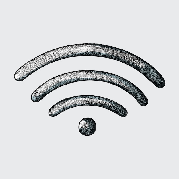 Vector hand-drawn wireless internet illustration