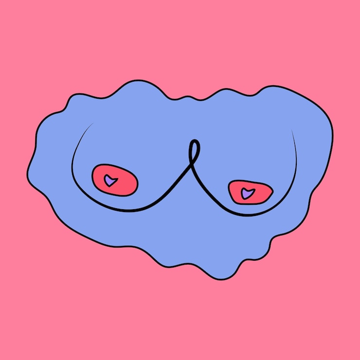Vector 手描きの女性の胸のカラフルなイラスト ベクトル イラスト
