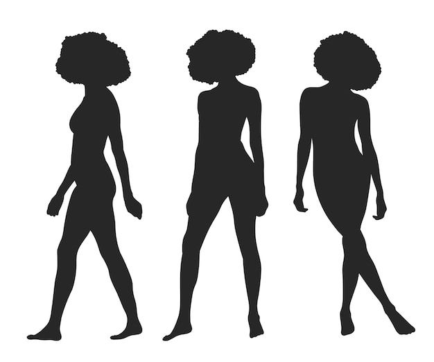 Hand drawn woman silhouette illustration