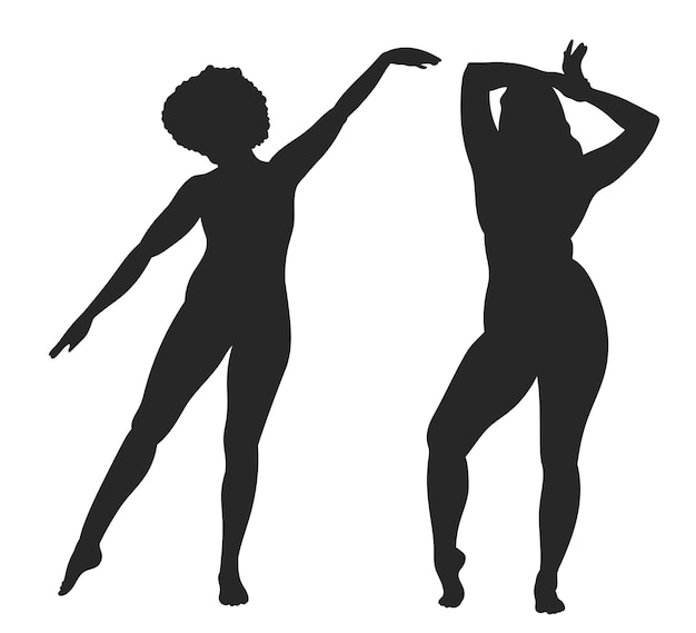 Vector hand drawn woman silhouette illustration