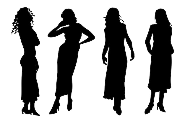 Hand drawn woman silhouette illustration