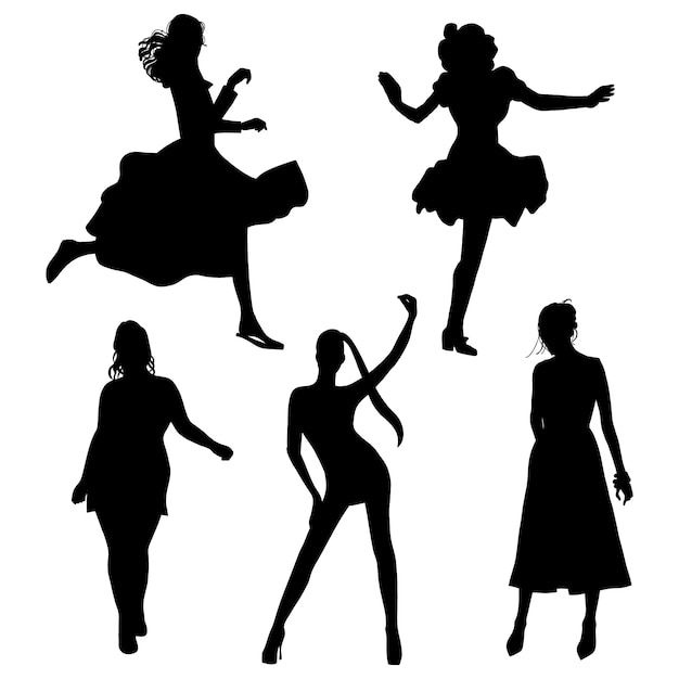 Vector hand drawn woman silhouette