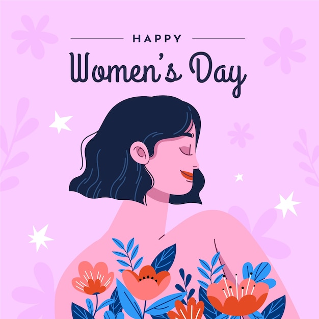 hand drawn women's day illustration