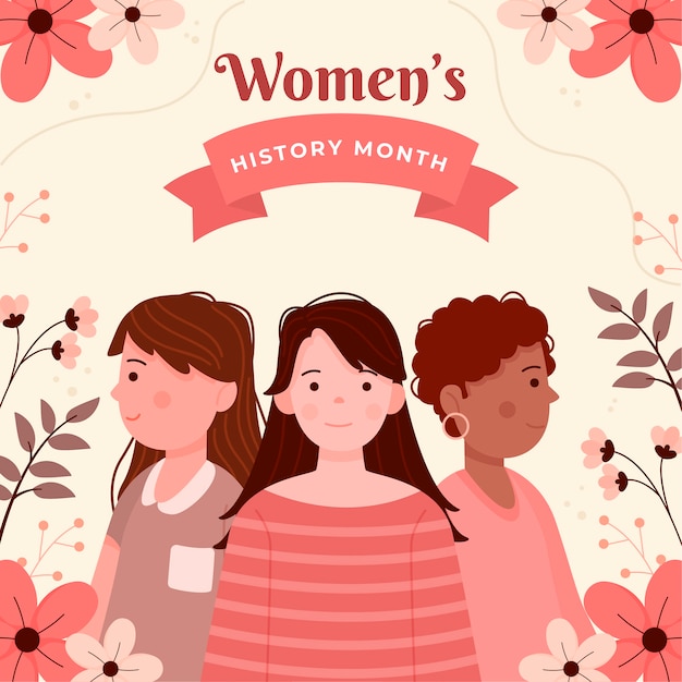 Vector hand drawn women's history month illustration