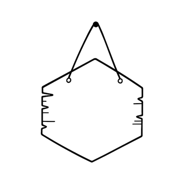 ベクトル 手描きの木製看板落書きぶら下げドア看板またはスケッチスタイルのフレーム木の板