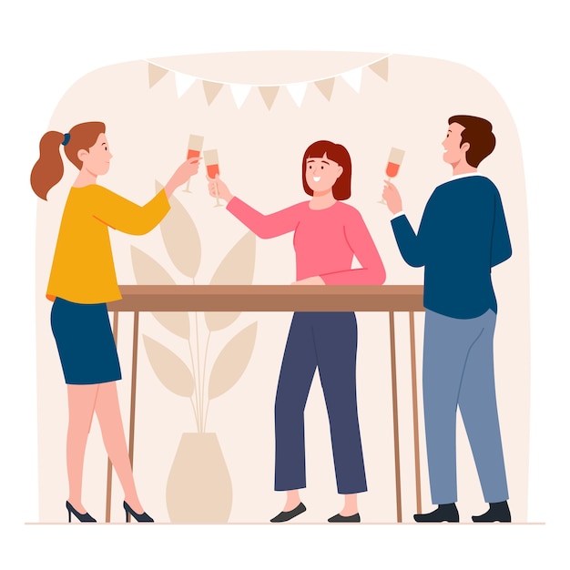 Hand drawn work anniversary illustration