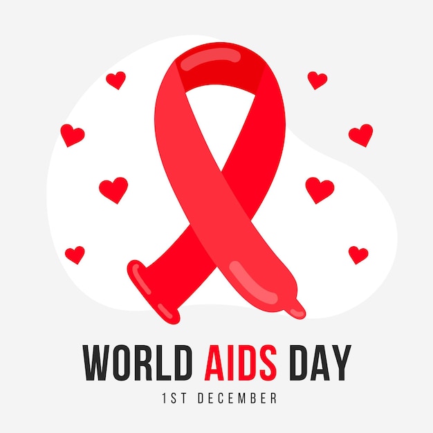 Vector hand drawn world aids day