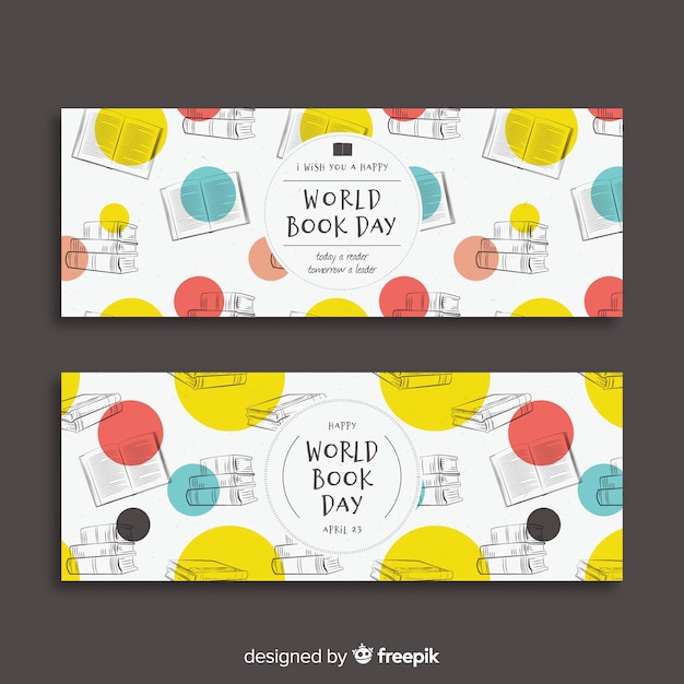 Hand drawn world book day banner