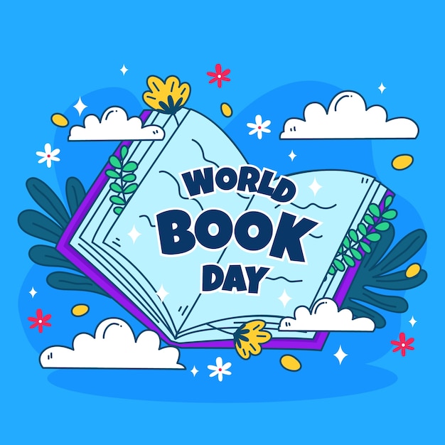 Vector hand drawn world book day illustration