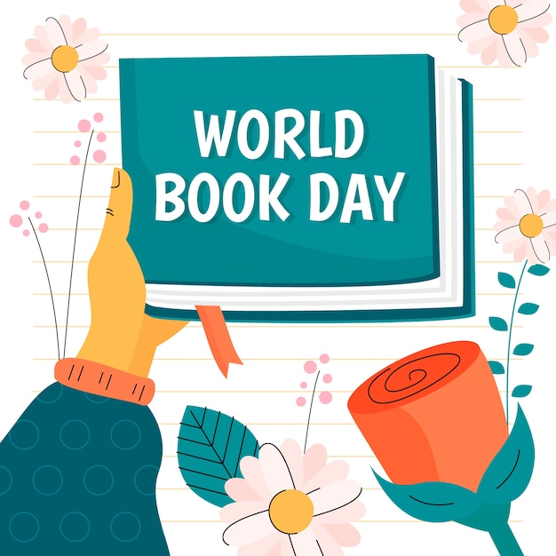 Hand drawn world book day illustration