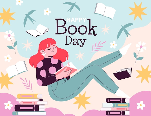 Hand drawn world book day illustration