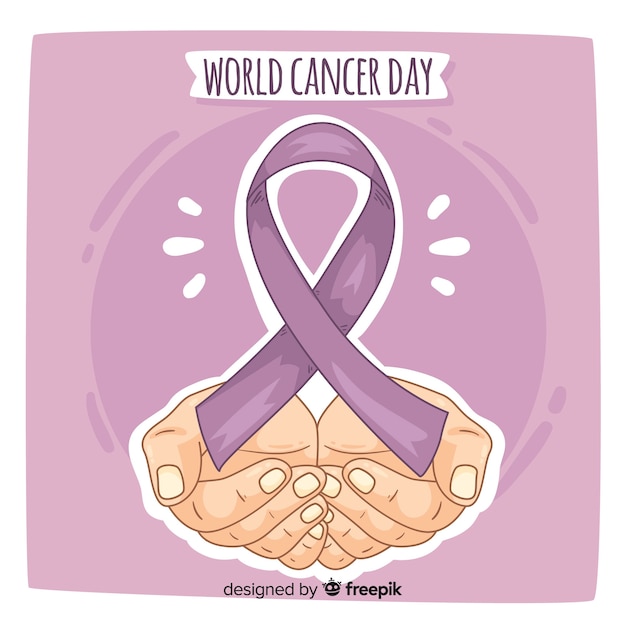 Hand drawn world cancer day background