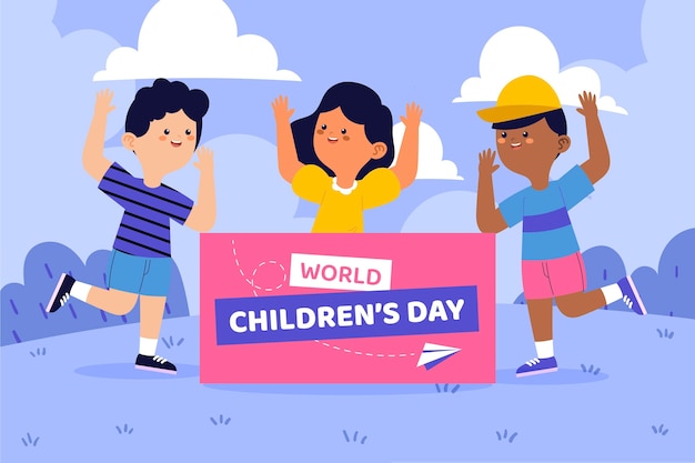 Hand drawn world children's day background