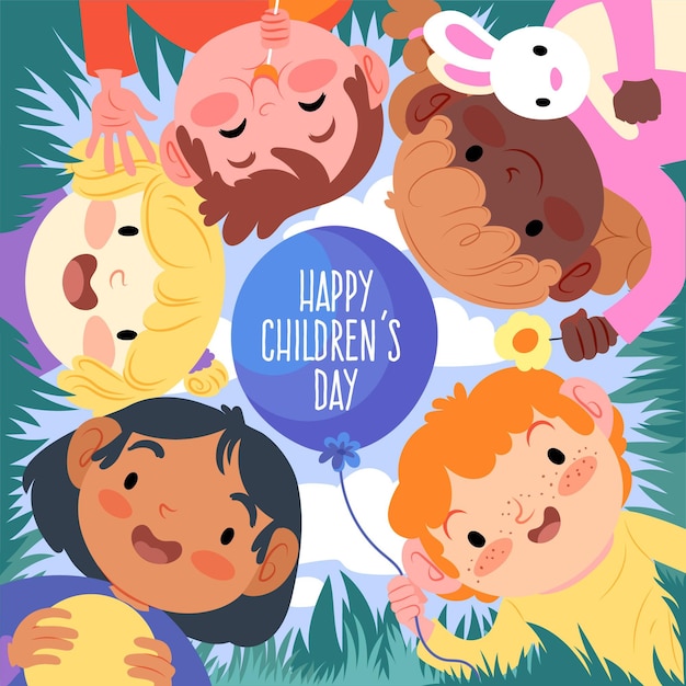 Hand drawn world childrens day