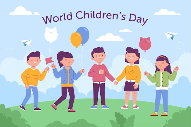 Hand drawn world childrens day