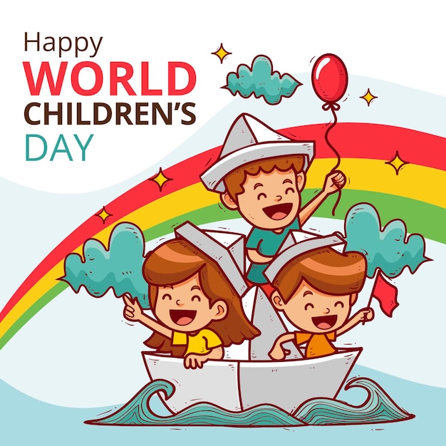 Hand drawn world childrens day