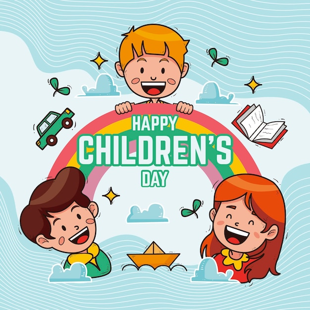 Hand drawn world childrens day