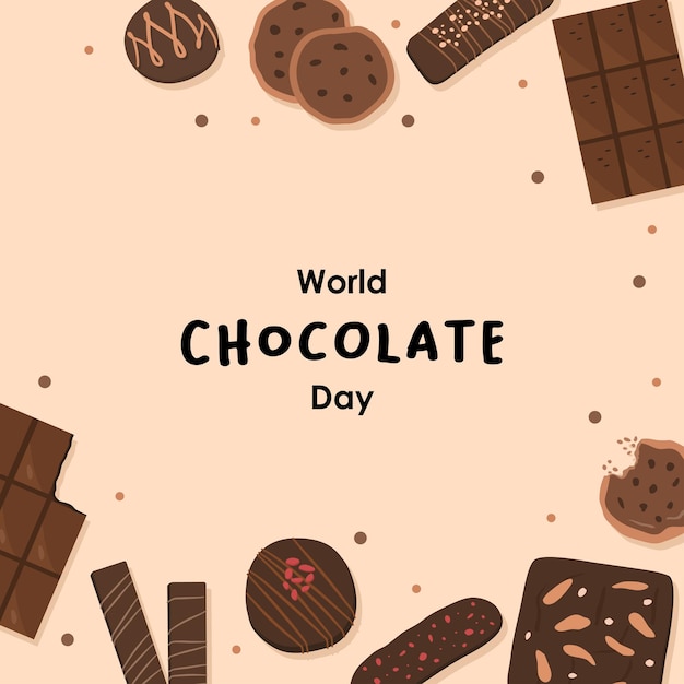 Hand drawn World Chocolate Day Poster Illustration