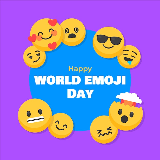 hand drawn world emoji day illustrated