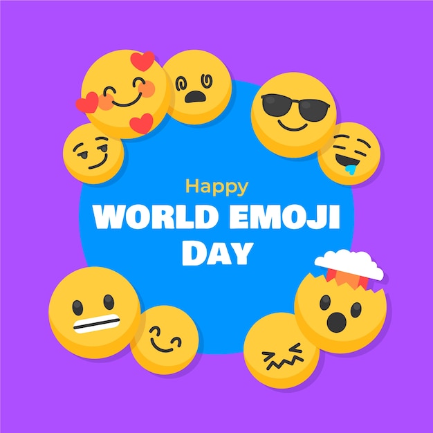 Vector hand drawn world emoji day illustrated