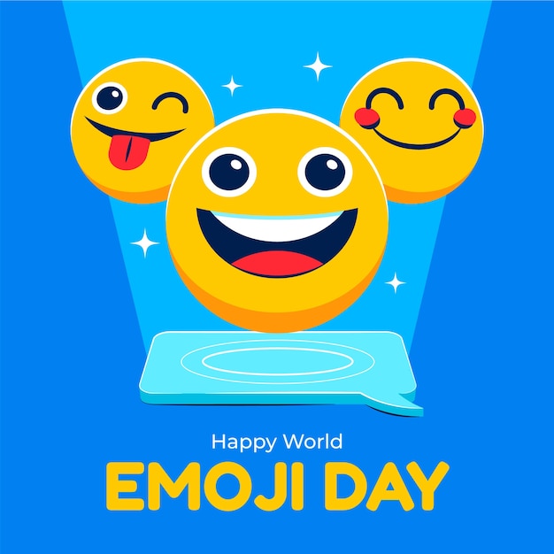 Vector hand drawn world emoji day illustration