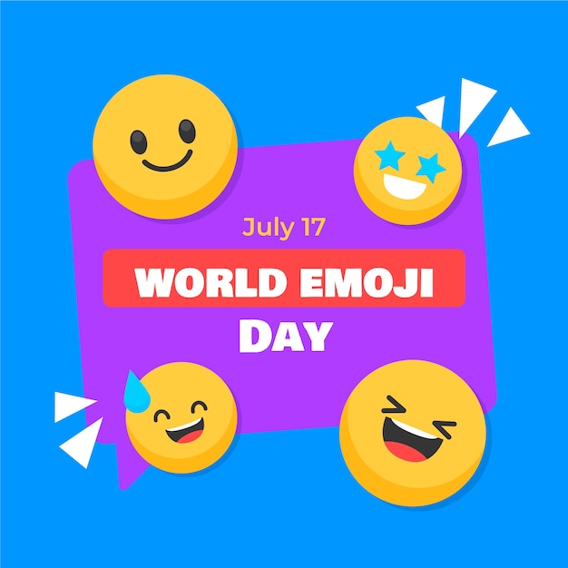 Vector hand drawn world emoji day illustration