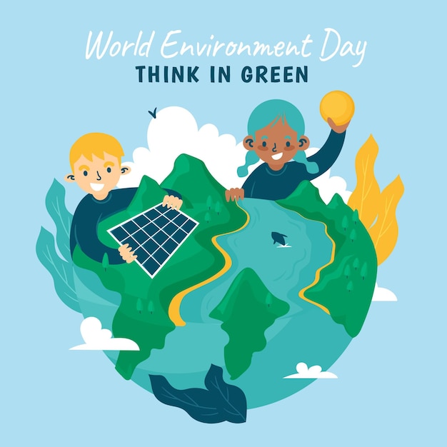 Hand drawn world environment day illustration