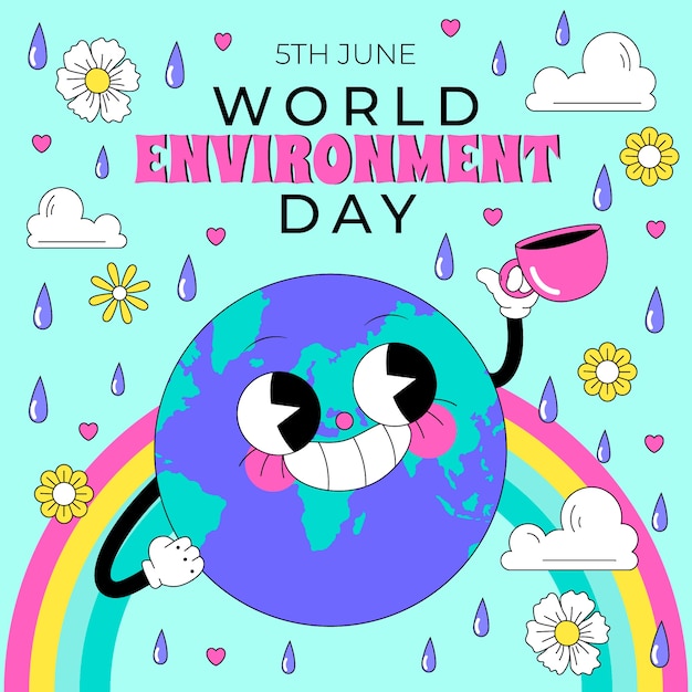 Hand drawn world environment day illustration