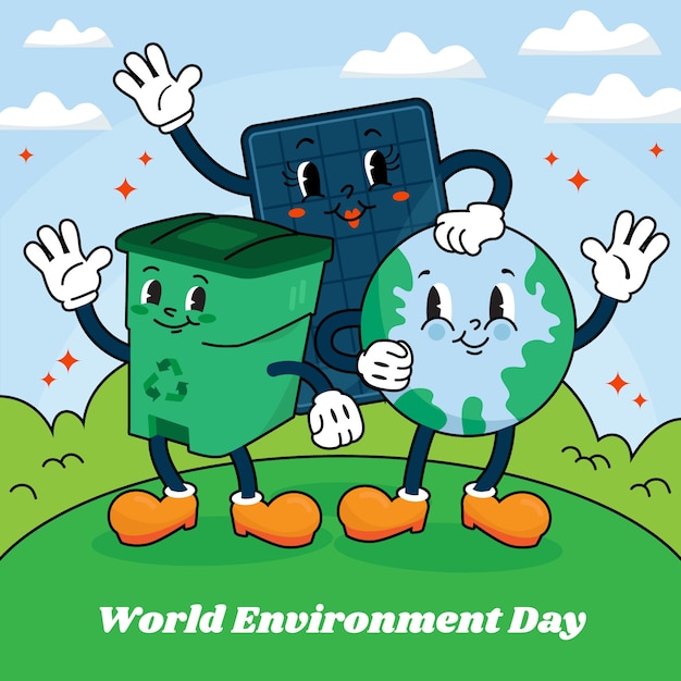 Hand drawn world environment day illustration