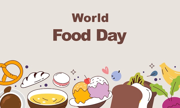 Hand drawn world food day illustration vector