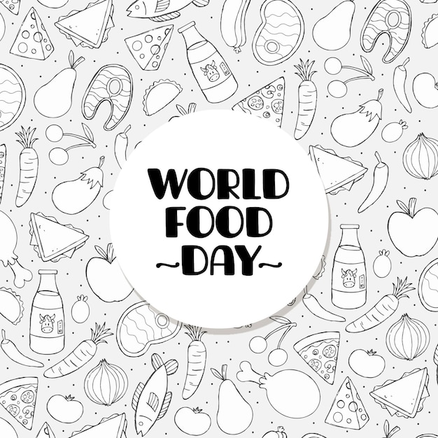 Hand drawn world food day