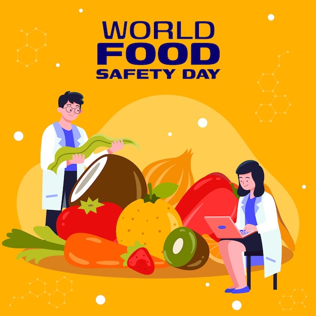 Hand drawn world food safety day illustration