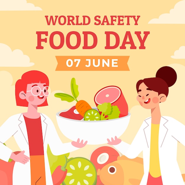 Hand drawn world food safety day illustration