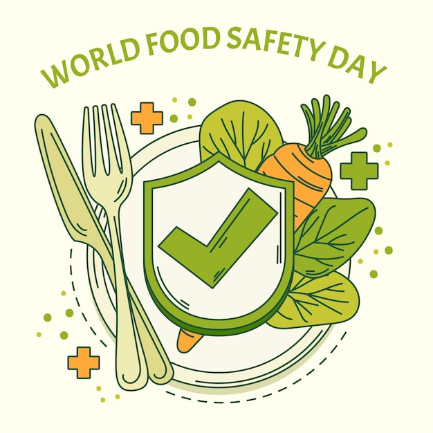 Hand drawn world food safety day illustration