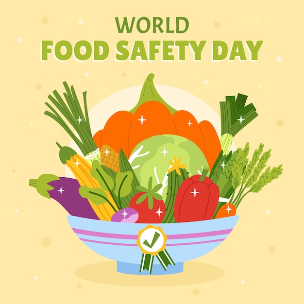 Vector hand drawn world food safety day illustration