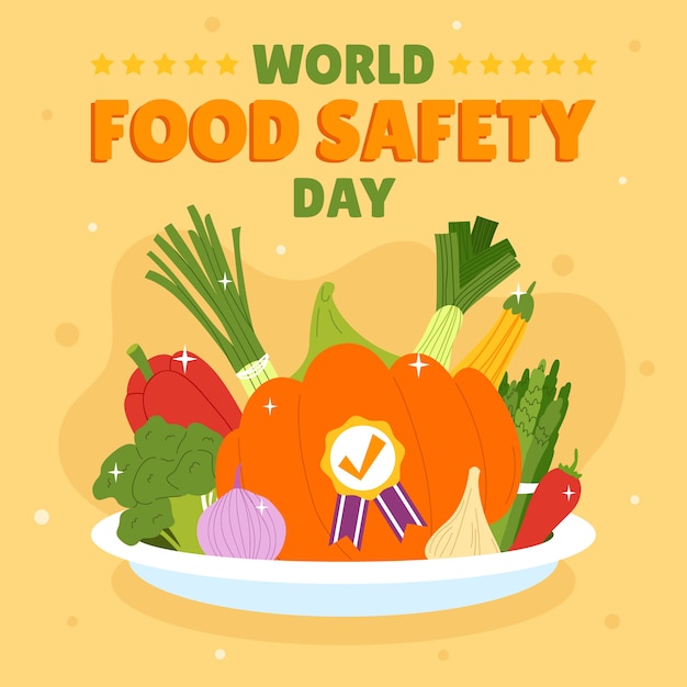 Vector hand drawn world food safety day illustration