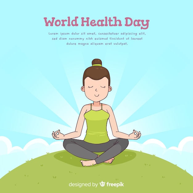 Hand drawn world health day background