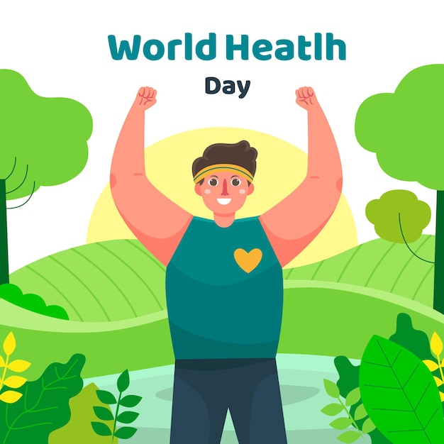 Hand drawn world health day illustration