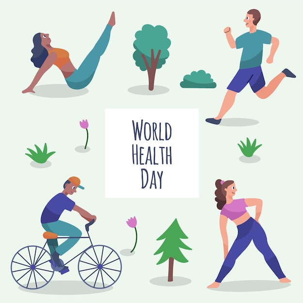 Hand drawn world health day illustration