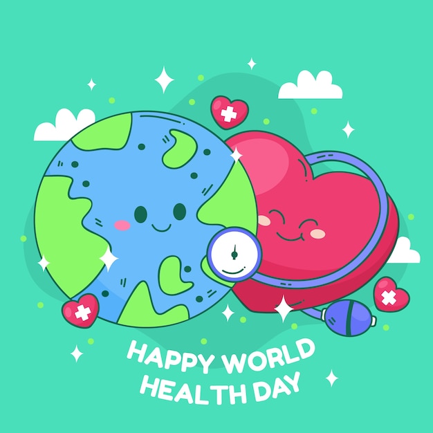 Vector hand drawn world health day illustration