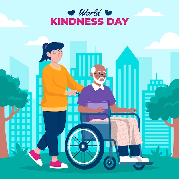 Vector hand drawn world kindness day illustration