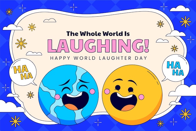 Вектор Ручно нарисованный фон всемирного дня смеха