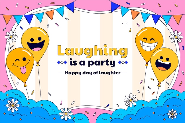 Vector hand drawn world laughter day background