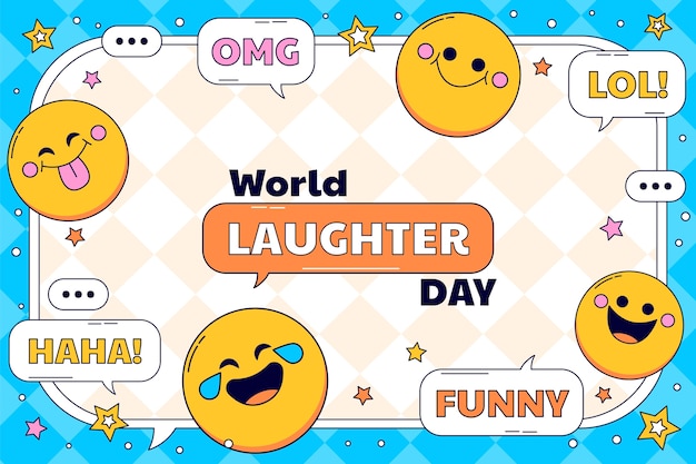 Hand drawn world laughter day background