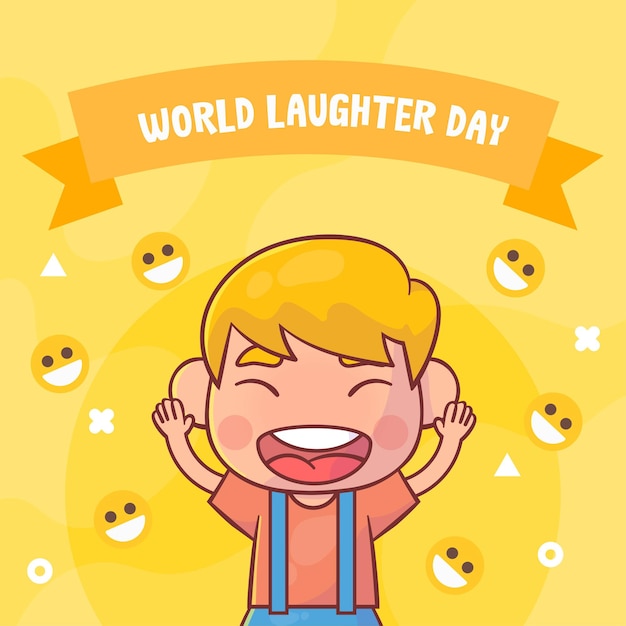 Hand drawn world laughter day