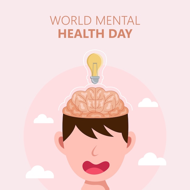 Hand drawn world mental health day