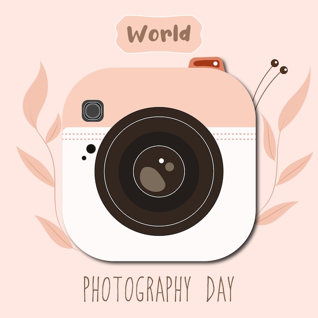 Нарисованная рукой упаковка элементов всемирного дня фотографии фотокамера ручной рисунок иллюстрация
