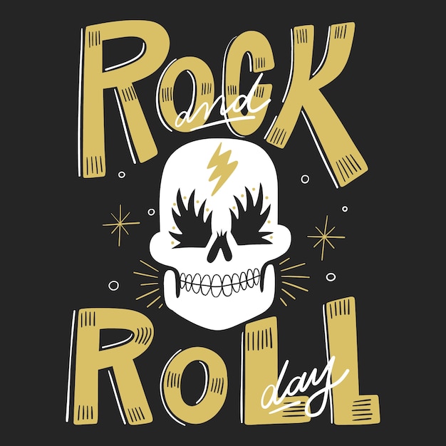 Vector hand drawn world rock day illustration