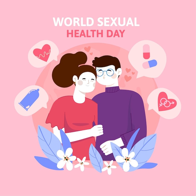 Vector hand drawn world sexual health day illustration